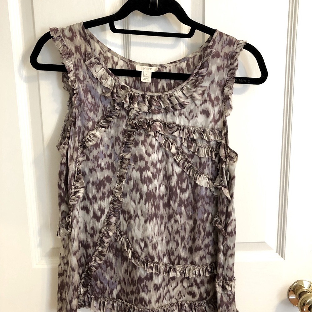 Silk animal print top, J. Crew, size 4.